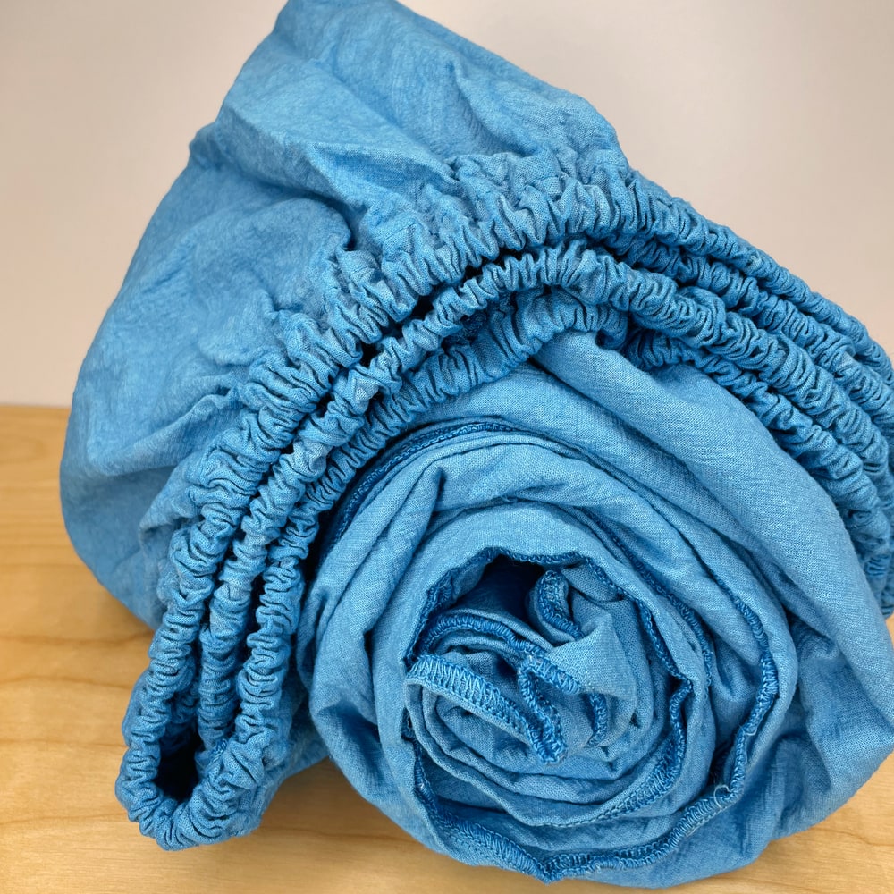 azure fitted sheet - double