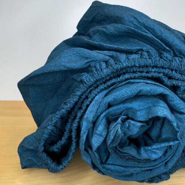 indigo fitted sheet - queen